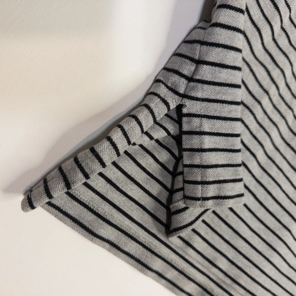 Polo Ralph Lauren Polo Short Sleeve Shirt Mens XL Cotton Gray Black Striped
